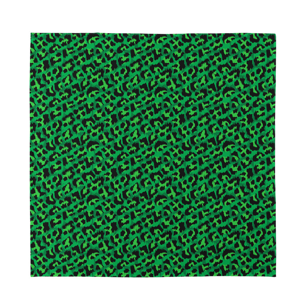 Green Leopard Print Silk Bandana