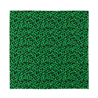 Green Leopard Print Silk Bandana