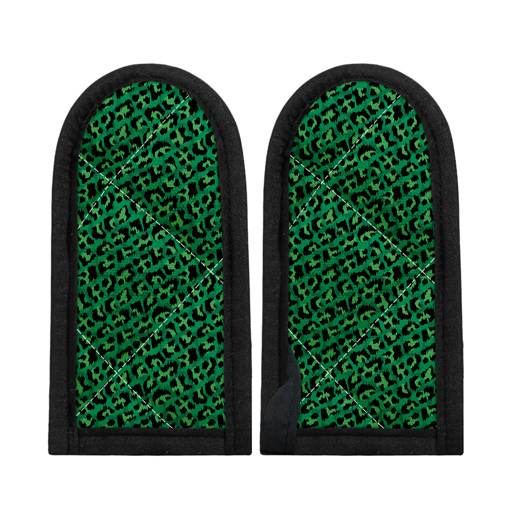Green Leopard Print Skillet Handle Cover