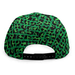 Green Leopard Print Snapback Cap