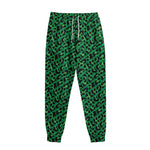 Green Leopard Print Sweatpants