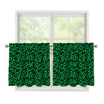 Green Leopard Print Tier Curtains