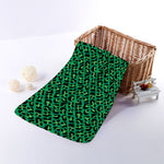 Green Leopard Print Towel