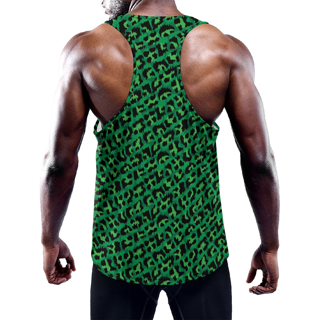 Green Leopard Print Training Tank Top