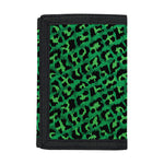 Green Leopard Print Trifold Wallet