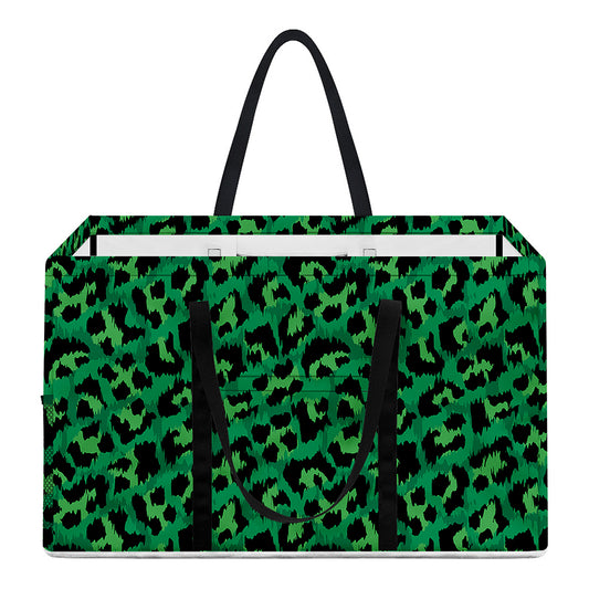Green Leopard Print Utility Tote Bag