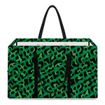 Green Leopard Print Utility Tote Bag