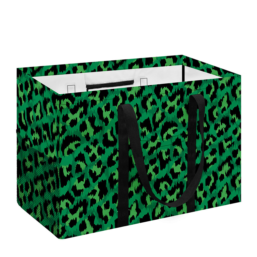 Green Leopard Print Utility Tote Bag