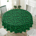 Green Leopard Print Waterproof Round Tablecloth