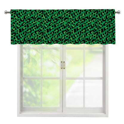 Green Leopard Print Window Valance