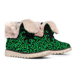 Green Leopard Print Winter Boots
