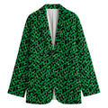 Green Leopard Print Women's Blazer