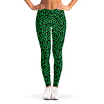 Green Leopard Print Women's Leggings