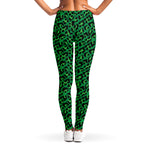 Green Leopard Print Women's Leggings