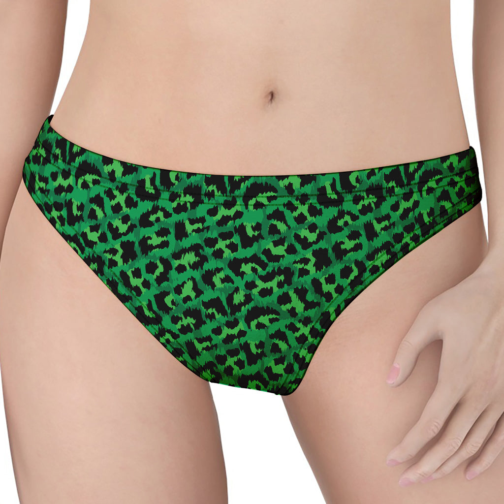 Green Leopard Print Women's Thong