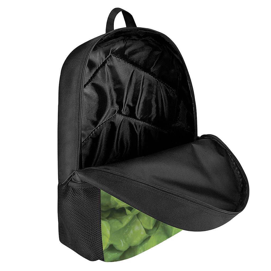 Green Lettuce Leaves Print 17 Inch Backpack