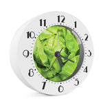 Green Lettuce Leaves Print Alarm Clock