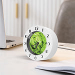 Green Lettuce Leaves Print Alarm Clock