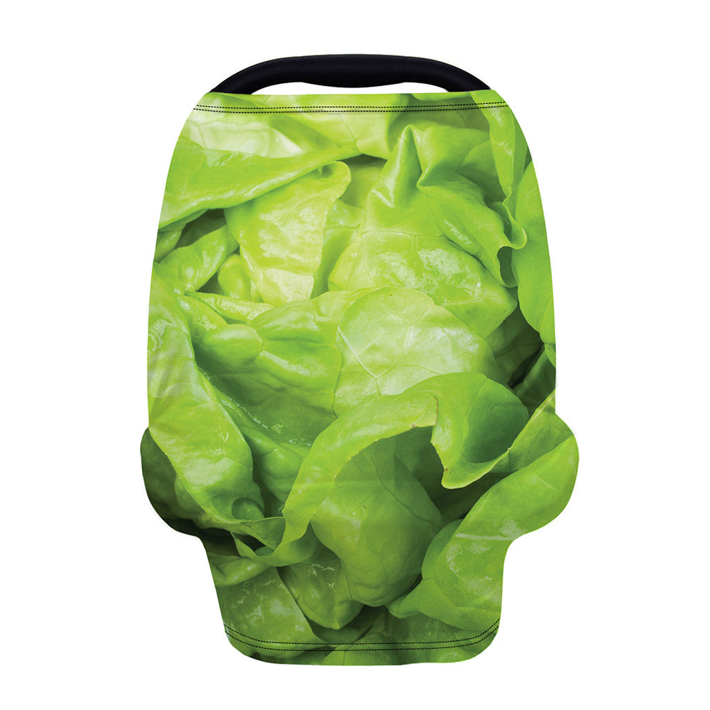 Green Lettuce Leaves Print Baby Seat Cover