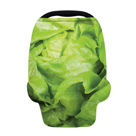 Green Lettuce Leaves Print Baby Seat Cover