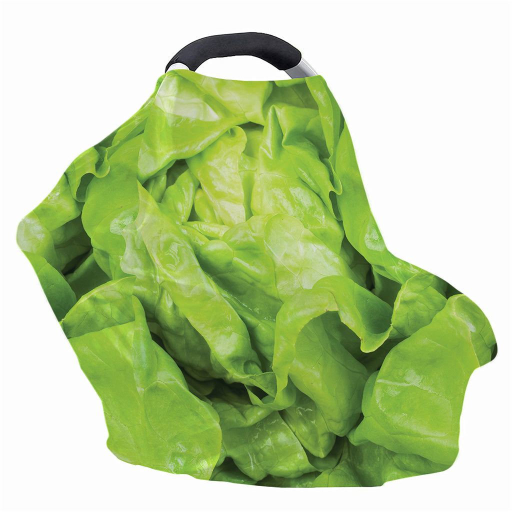 Green Lettuce Leaves Print Baby Seat Cover