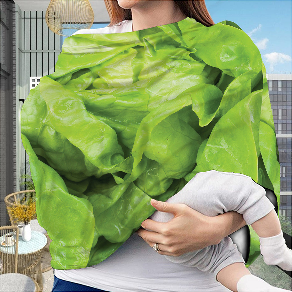 Green Lettuce Leaves Print Baby Seat Cover