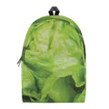 Green Lettuce Leaves Print School Backpack