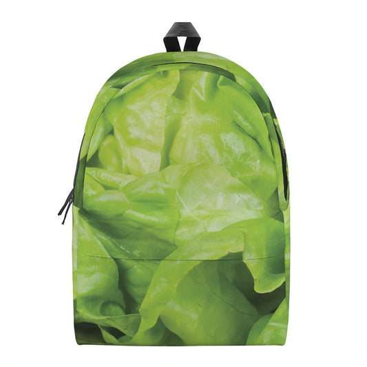 Green Lettuce Leaves Print Backpack