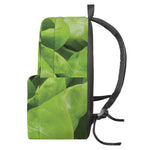 Green Lettuce Leaves Print Backpack