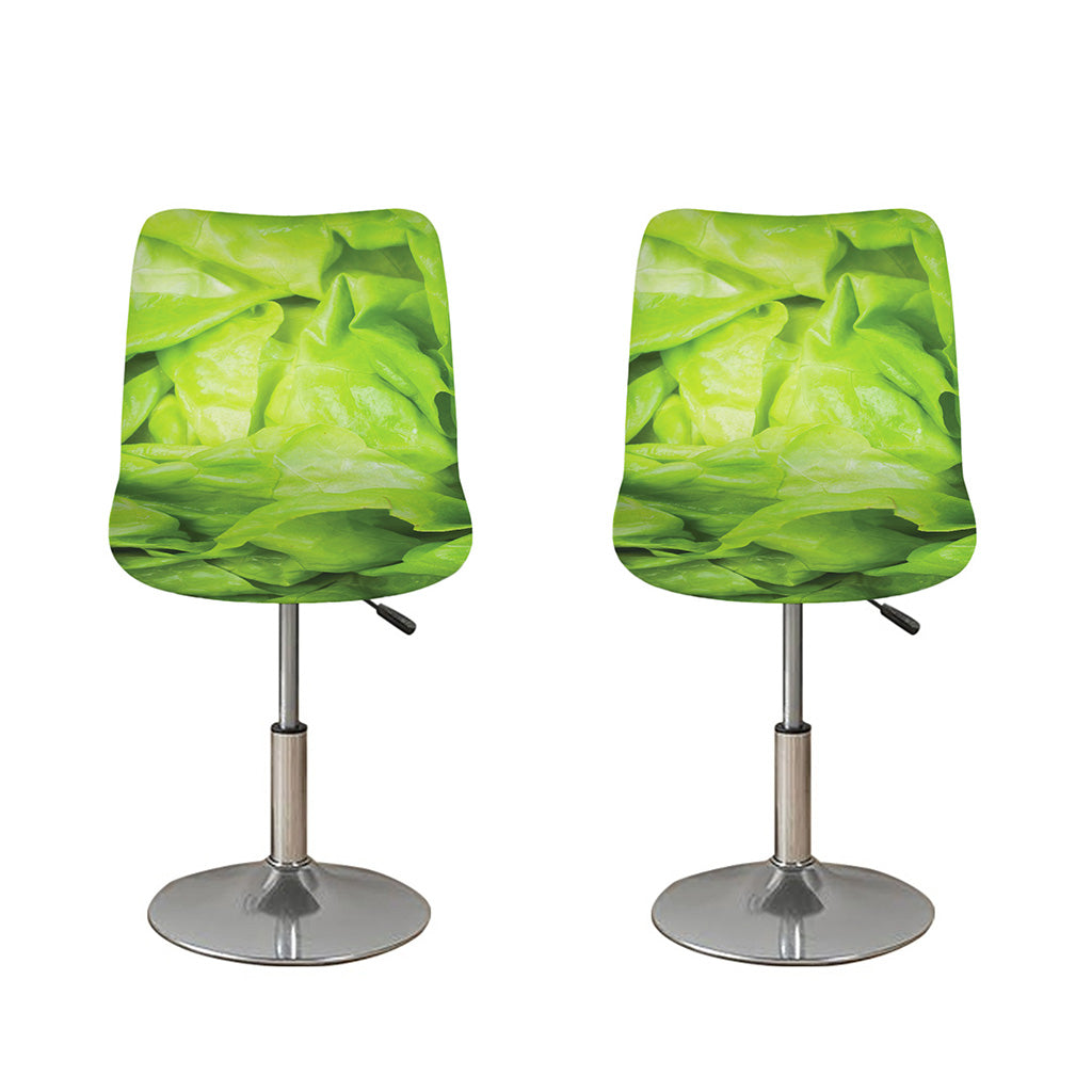 Green Lettuce Leaves Print Bar Stool Covers