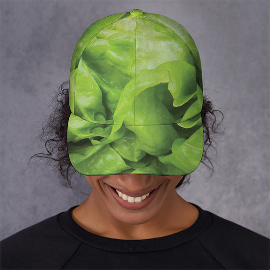 Green Lettuce Leaves Print Baseball Cap