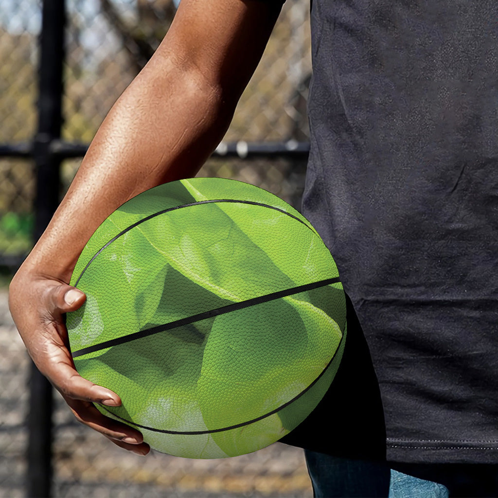 Green Lettuce Leaves Print Basketball