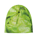 Green Lettuce Leaves Print Beanie