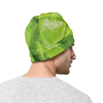 Green Lettuce Leaves Print Beanie