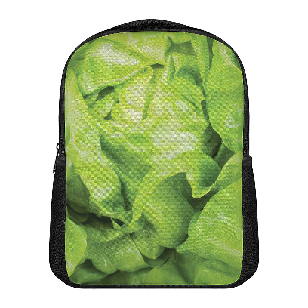 Green Lettuce Leaves Print Casual Backpack
