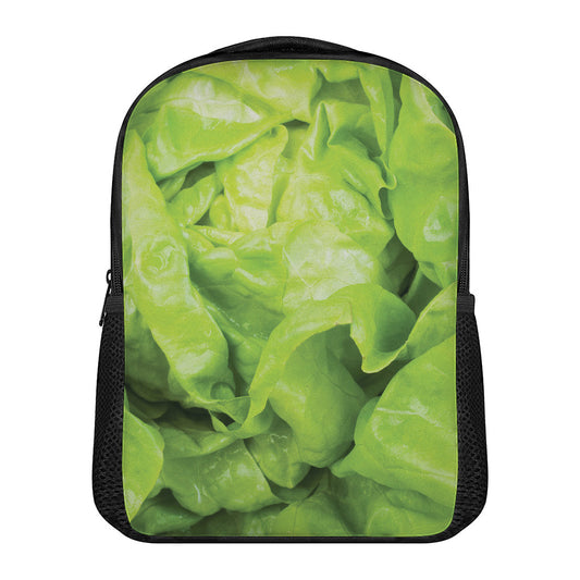 Green Lettuce Leaves Print Casual Backpack