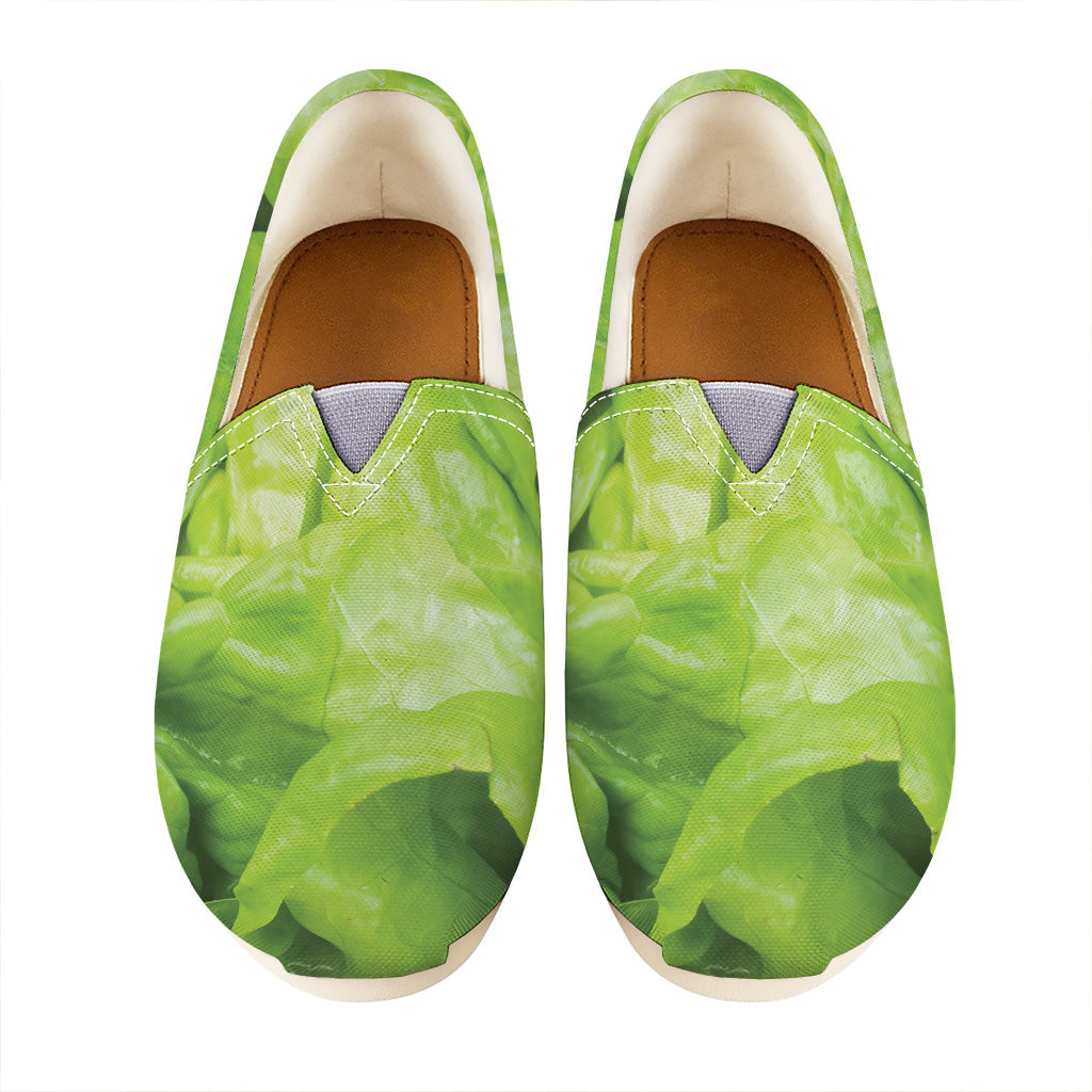 Green Lettuce Leaves Print Casual Shoes