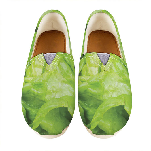 Green Lettuce Leaves Print Casual Shoes