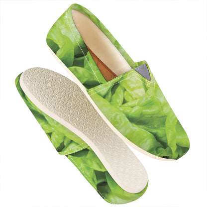 Green Lettuce Leaves Print Casual Shoes