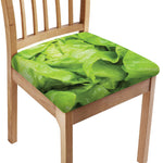 Green Lettuce Leaves Print Chair Cushion Cover