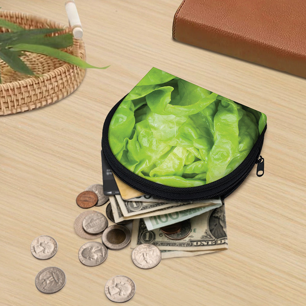Green Lettuce Leaves Print Coin Purse
