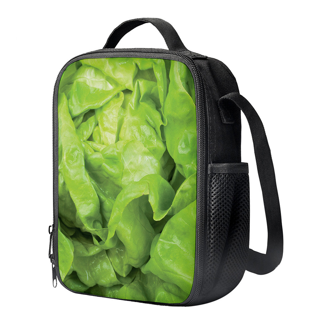 Green Lettuce Leaves Print Crossbody Lunch Bag