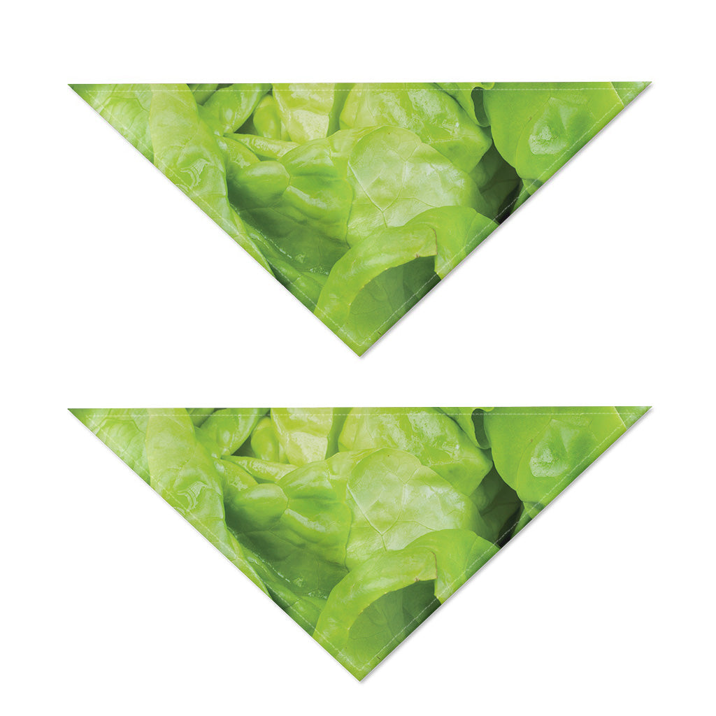 Green Lettuce Leaves Print Dog Bandana