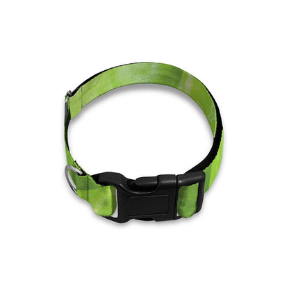 Green Lettuce Leaves Print Dog Collar