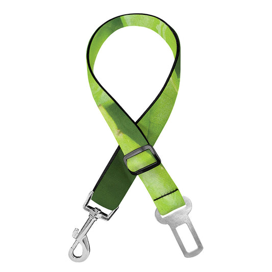 Green Lettuce Leaves Print Dog Seat Belt
