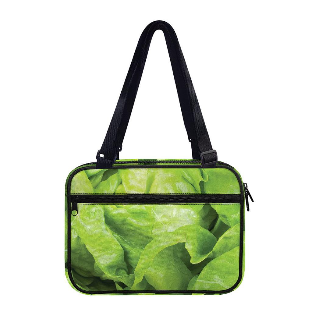 Green Lettuce Leaves Print Double Strap Bible Bag