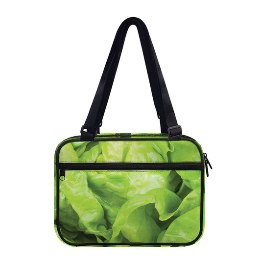 Green Lettuce Leaves Print Double Strap Bible Bag