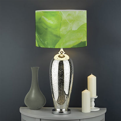 Green Lettuce Leaves Print Drum Lamp Shade