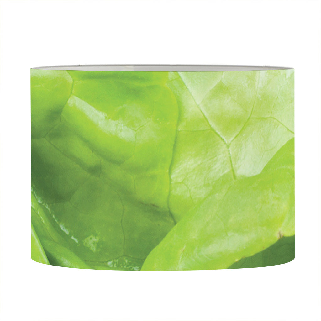 Green Lettuce Leaves Print Drum Lamp Shade
