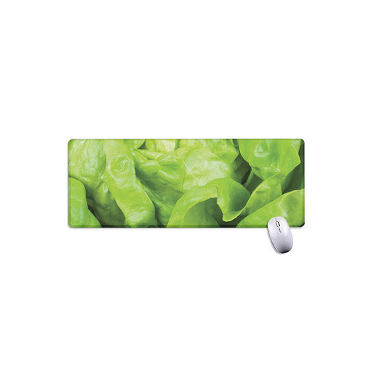 Green Lettuce Leaves Print Extended Mouse Pad